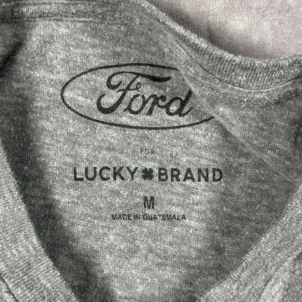 Lucky Brand Ford Mustang Graphic‎ Tee Mens Medium Gray Strike A Blow Originality - Picture 4 of 5